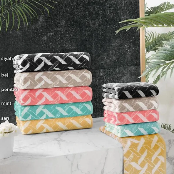 Sarev Maura Havlu Siyah 50x90 - Resim 3