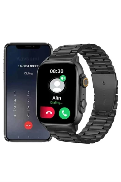 Akıllı Saat Arama Konuşma GPS ve NFC Özelliği 3 Kordonlu Amoled Ekran - Resim 5