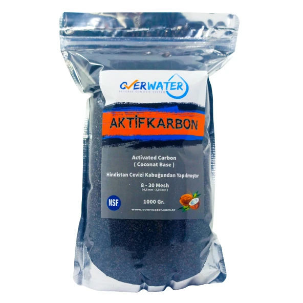 OverWater Aktif Karbon Coconut Bazlı (1 KG) 1000 Gr Hindistan Cevizi Kabuğu ürün görseli