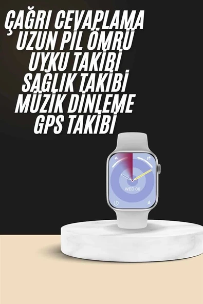 Akıllı Saat Kulaklık Hediyeli Uyku ve Sağlık Takibi Yapabilen Uzun Ömürlü ürün görseli 1