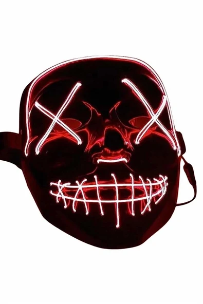 Işıklı Led Maske Parti Eğlence Maskesi Hallowen Neon Maske - 5