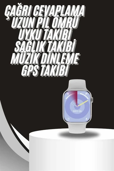 Akıllı Saat Gümüş Kasa Bluetooth Kulaklık Hediyeli Çok Fonksiyonlu İkili Set ürün görseli 1