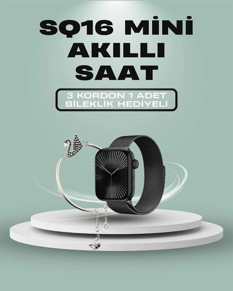 SQ-16 Mini Series 10 Akıllı Saat – 3 Kordon + Hediye Bileklik - Resim 2