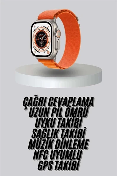 Yeni Nesil Akıllı Saat Uyku ve Sağlık Takibi Titeşimli Sesli Arama Mesaj ve Bildirim Görme ürün görseli 1