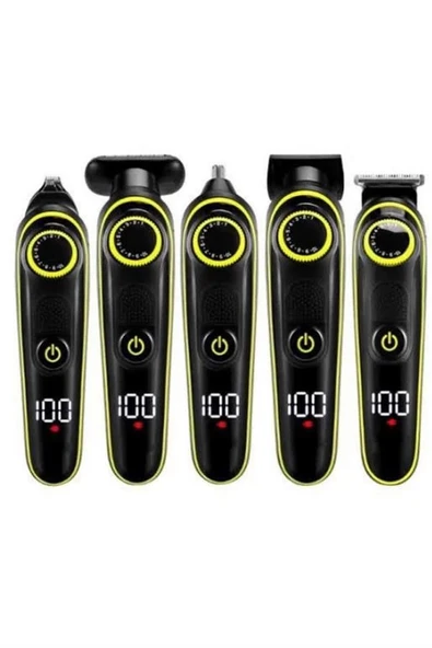 Saç Sakal Şekillendirici Tıraş Makinesi 5 Başlıklı Paslanmaz Çelik Bıçaklı Unısex - Resim 5