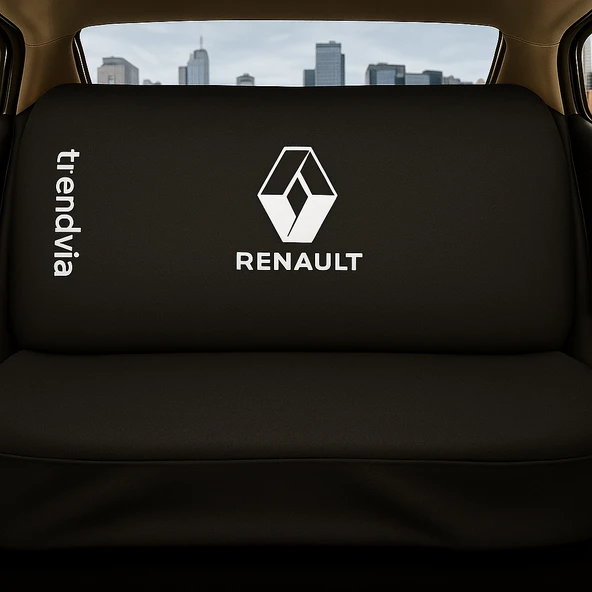 Renault Siyah Renk Ön Arka Koltuk Kılıfı Penye Servis Tipi Araba Koltuk Koruyucu - 2