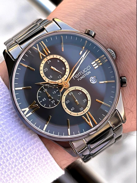 Ferrucci Çelik Kordon İç Fonksiyonları Aktif 2 Yıl Garantili Erkek Kol Saati+Bileklik F.FGG233.03 - Resim 2