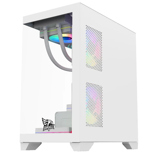 GAMEAGLE TORNADO BİLGİSAYAR KASASI + 750W + 80 POWER + 240 MM  SIVI SOĞUTMA (BEYAZ) - 7
