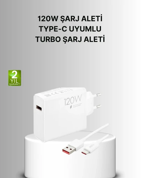 120W Mi Turbo Akıllı Tanıma Çipli Hızlı Şarj Cihazı Taşınabilir ve Dayanıklı ürün görseli 1