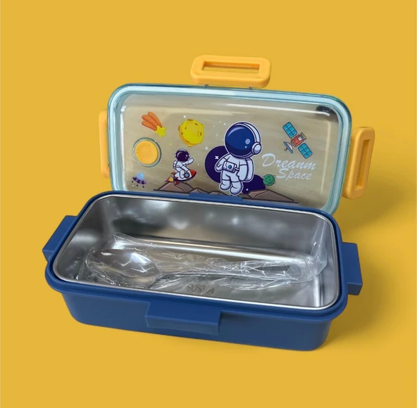 Fixpoint Paslanmaz Çelik Yemek Saklama ve Taşıma Kabı Lacivert 530 ml P-1445 - 2