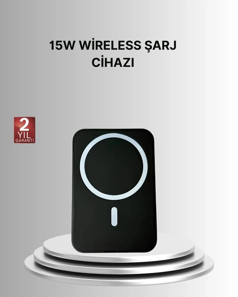 360° Döner Başlıklı MagSafe Araç Telefon Tutucu 15W Güvenli Kablosuz Şarj ürün görseli 1