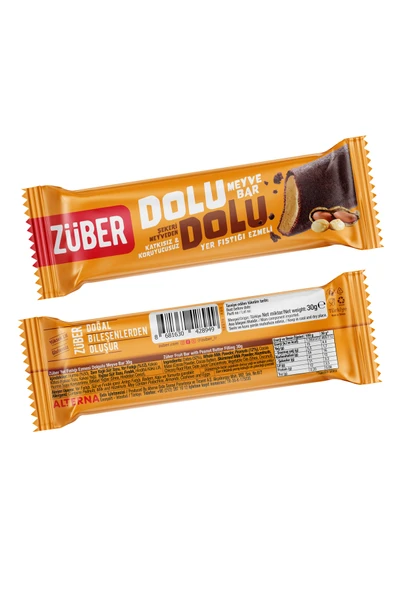 Züber Dolu Dolu Meyve Bar Yer Fıstığı Ezmeli 30g x 12 Adet - Resim 5