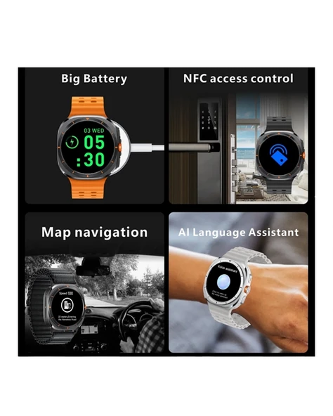 Mikrofon ve Hoparlörlü Akıllı Saat | Takvim, Titreşim, Kronometre Özellikli - Resim 4