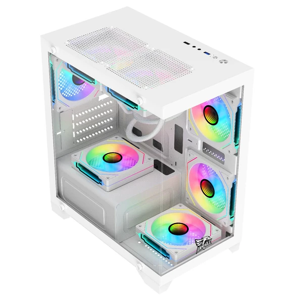 GAMEAGLE TORNADO BİLGİSAYAR KASASI + 750W + 80 POWER + 240 MM  SIVI SOĞUTMA (BEYAZ) - 8