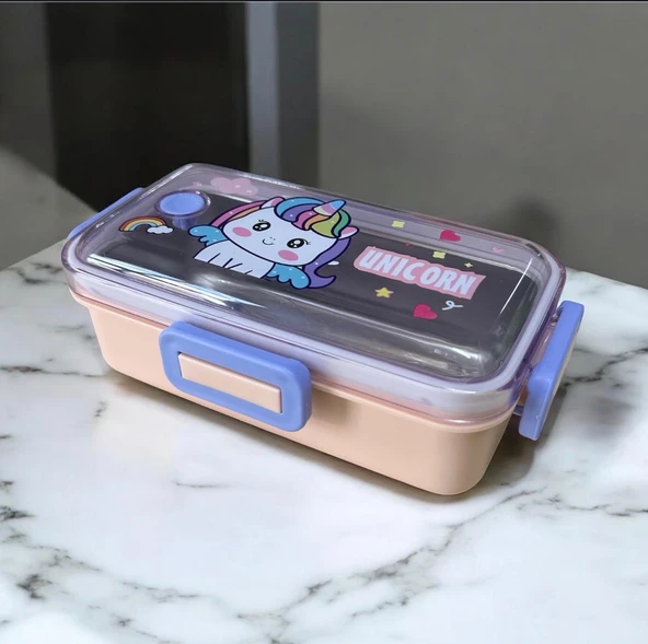 Fixpoint Paslanmaz Çelik Yemek Saklama ve Taşıma Kabı Açık Turuncu  530 ml P-1445 ürün görseli