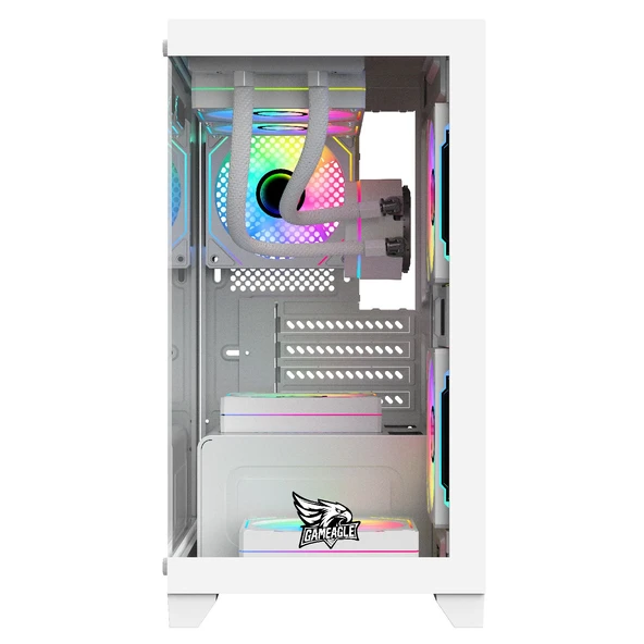 GAMEAGLE TORNADO BİLGİSAYAR KASASI + 750W + 80 POWER + 240 MM  SIVI SOĞUTMA (BEYAZ) - 6