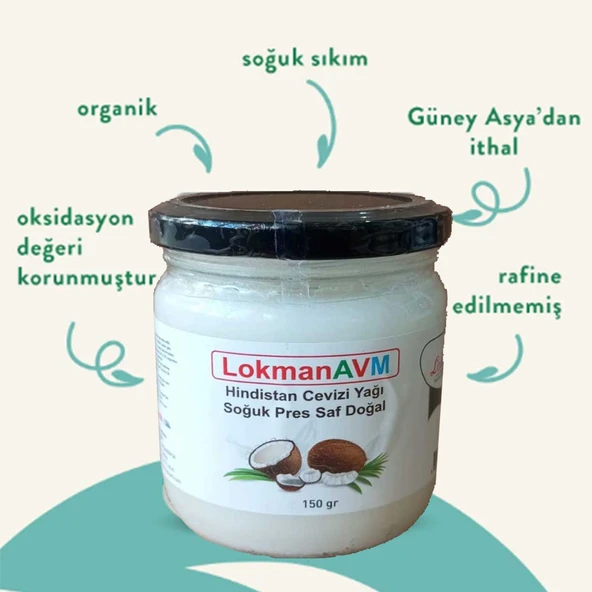 Hindistan Cevizi Yağı Soğuk Pres Saf Doğal Cam Kavanoz 150 Gr - 1