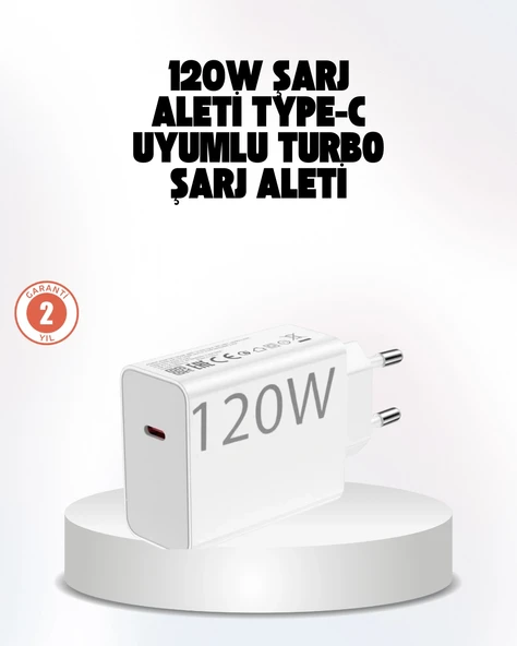 120W Güçlü Hızlı Şarj Adaptörü ve Type-C Kablo Seti – Güvenli Şarj Teknolojisi ürün görseli 1