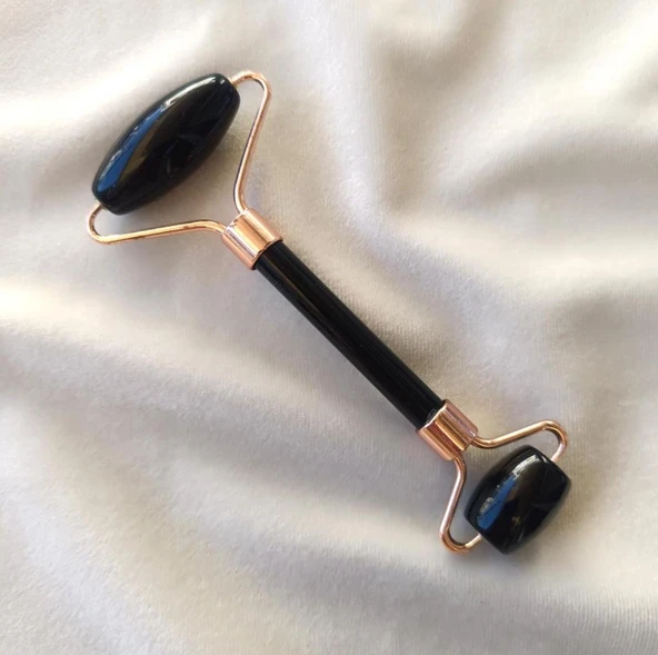 Roller Doğal Taş Siyah Oniks Yüz Masaj Aleti Roller Masaj Taşı Jade Roller - 7