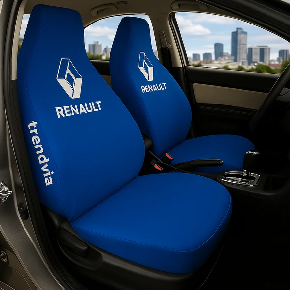 Renault Mavi Renk Ön Arka Koltuk Kılıfı Penye Servis Tipi Araba Koltuk Koruyucu