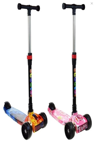 RENKLİ IŞIKLI MÜZİKLİ SESLİ ÇOCUK SCOOTER - 1