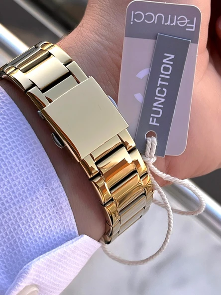 Ferrucci Çelik Kordon İç Fonksiyonları Aktif 2 Yıl Garantili Erkek Kol Saati+Bileklik F.FGG233.05 - Resim 5