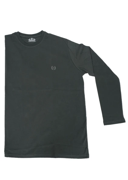 Bisiklet Yaka Battal Beden Tişört Haki Renk - 4