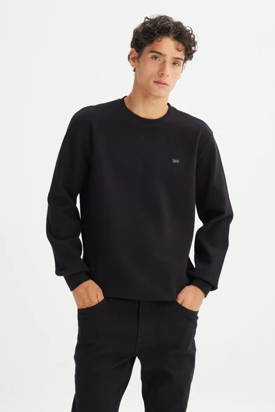Lee Regular Fit Normal Kesim Bisiklet Yaka Baskılı Siyah Sweatshirt ürün görseli 1