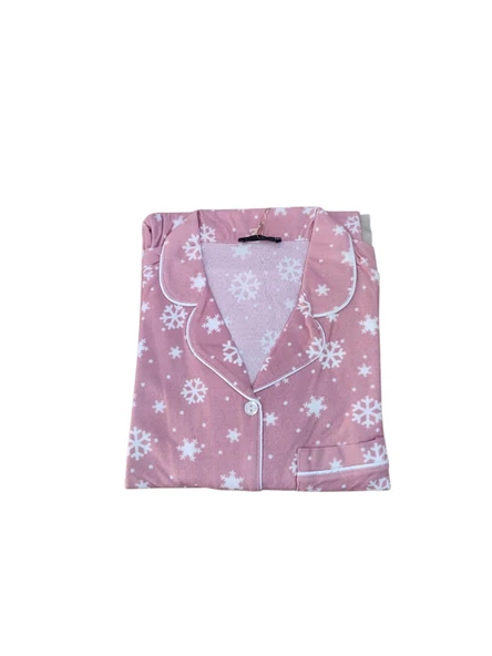 Çağrı Kadın Kışlık Süet Uzun Kollu Önü Düğmeli Pijama Takımı - 6