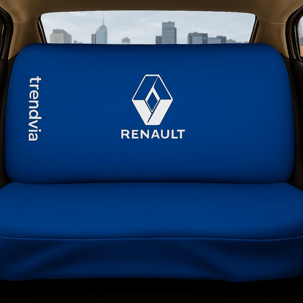 Renault Mavi Renk Ön Arka Koltuk Kılıfı Penye Servis Tipi Araba Koltuk Koruyucu - 2