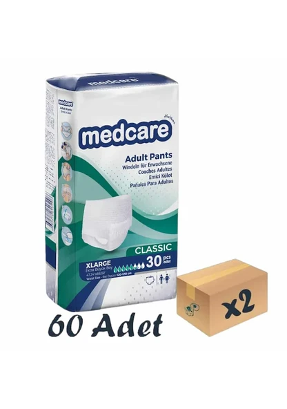 MEDCARE Classic Emici Külot Yetişkin Hasta Bezi 5,5 Damla  XLarge Beden 60 Adet ürün görseli