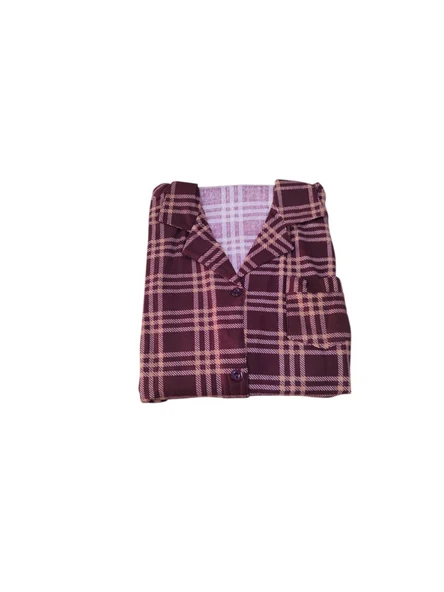 Çağrı Kadın Kışlık Süet Uzun Kollu Önü Düğmeli Pijama Takımı - 4