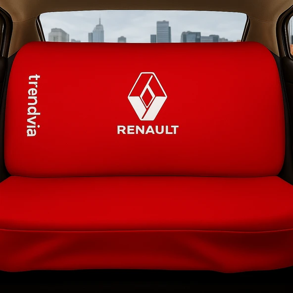 Renault Kırmızı Renk Ön Arka Koltuk Kılıfı Penye Servis Tipi Araba Koltuk Koruyucu - 2