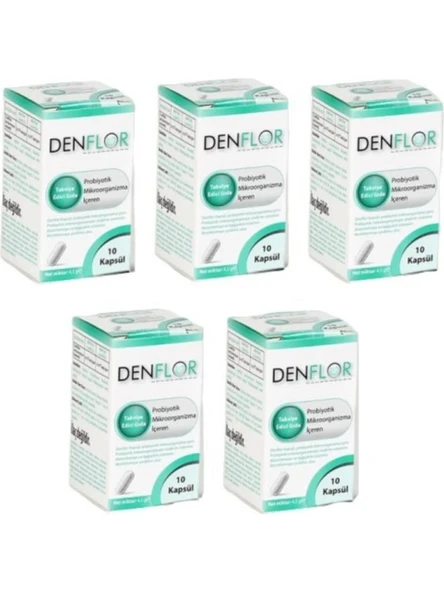 Denflor Probiyotik 10 Kapsül 5'Li PAKET (SKT:06/2028) ürün görseli