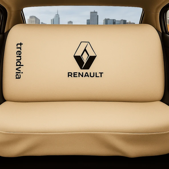Renault Bej Renk Ön Arka Koltuk Kılıfı Penye Servis Tipi Araba Koltuk Koruyucu - 2