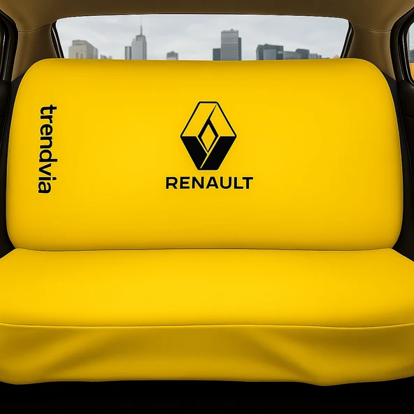 Renault Sarı Renk Ön Arka Koltuk Kılıfı Penye Servis Tipi Araba Koltuk Koruyucu - 2