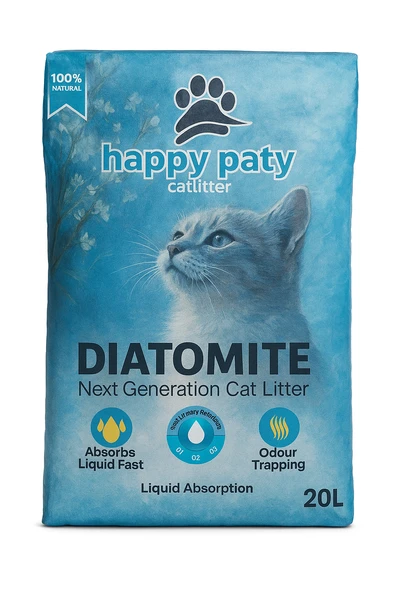 HAPPY PATY DİATOMİT KEDİ KUMU 20 LT - Resim 2