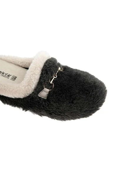 Muya Kraska 36901-086 Kadın Kışlık Ev Terliği Füme 36-40 - Resim 3