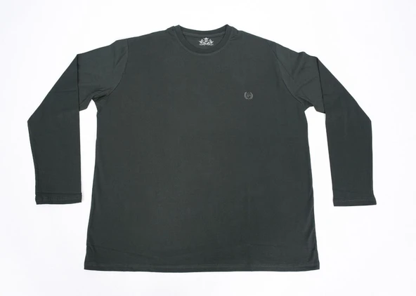 Bisiklet Yaka Battal Beden Tişört Haki Renk - 2