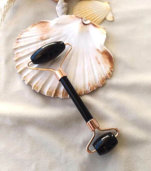 Roller Doğal Taş Siyah Oniks Yüz Masaj Aleti Roller Masaj Taşı Jade Roller - 3