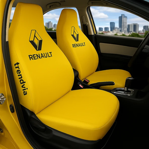 Renault Sarı Renk Ön Arka Koltuk Kılıfı Penye Servis Tipi Araba Koltuk Koruyucu
