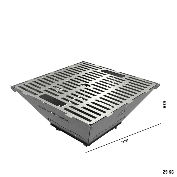 Kamp Ayısı® FireNest™: Core Ateş Çukuru Taşınabilir Ateş Çukuru Seti - 3mm Karbon Çelik, 1.5mm Paslanmaz Izgara, Çantalı - 5