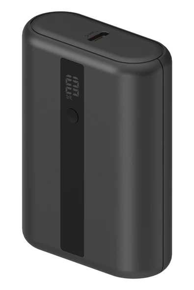 ComPac Mini 3 10.000 mAh Dijital Gösterge 20W Type-C ve 18W USB PD Hızlı Şarj Powerbank - Koyu Gri ürün görseli 1