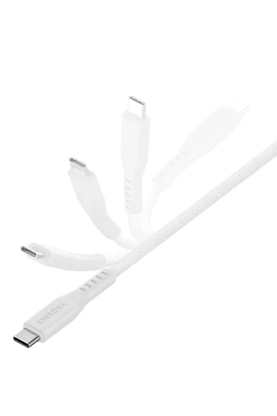 Flow 1.5M 240W Type-C to Type-C PD Hızlı Şarj Kablo - Beyaz - Resim 3