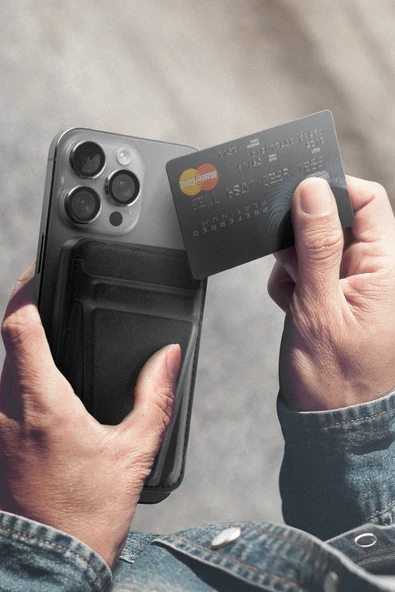 MagWallet Card 10.000 mAh 20W Type-C ve 15W Kablosuz Şarj ve Stantlı Magsafe Kartlıklı Hızlı Şarj Magsafe Powerbank - 6