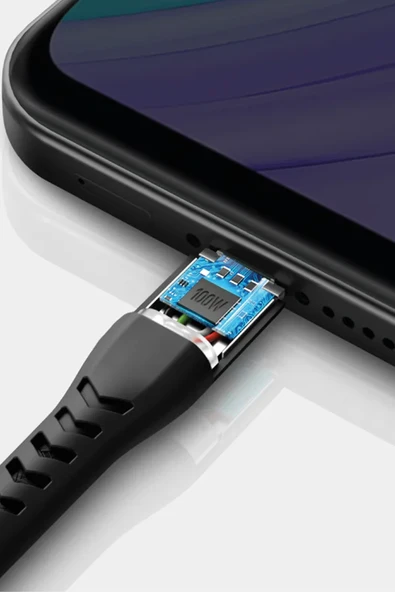 NyloFlex USB 2.0 3M 3A USB to Type-C Hızlı Şarj Kablo - Siyah - Resim 4