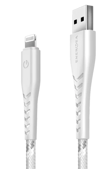 C89 NyloFlex 1.5M 3A USB to Lightning Hızlı Şarj Kablo - Beyaz - Resim 2