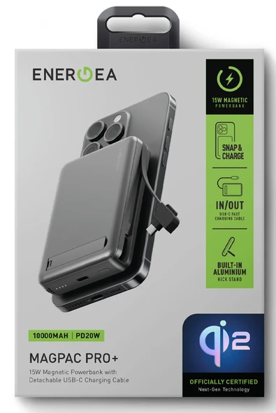 MagPac Pro Plus 10.000 mAh 20W Type-C 20W Type-C Kablo ve 15W Kablosuz Şarj Hızlı Şarj Magsafe Powerbank - 6