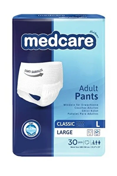 MEDCARE Classic Emici Külot Yetişkin Hasta Bezi 6 Damla Large L Beden 60 adet ürün görseli