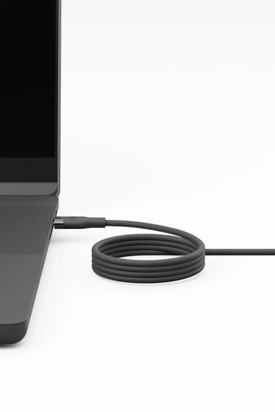 Helix 1.5M 100W Manyetik Katlanma Özellikli Type-C to Type-C PD Hızlı Şarj Kablo - Siyah - Resim 4